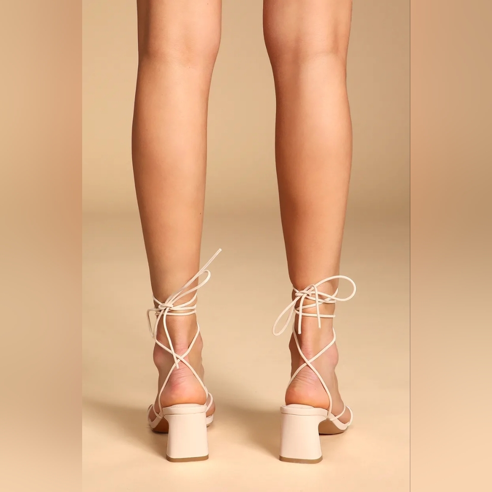 Strappy lace up high heels sandals size us 7